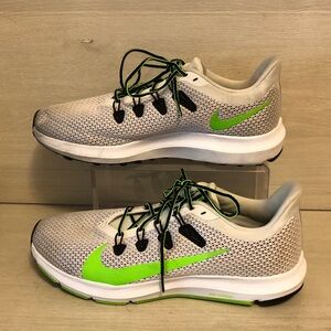 Nike Quest 2 Running Shoes Platinum Electric Lime Green Sneakers Trainers